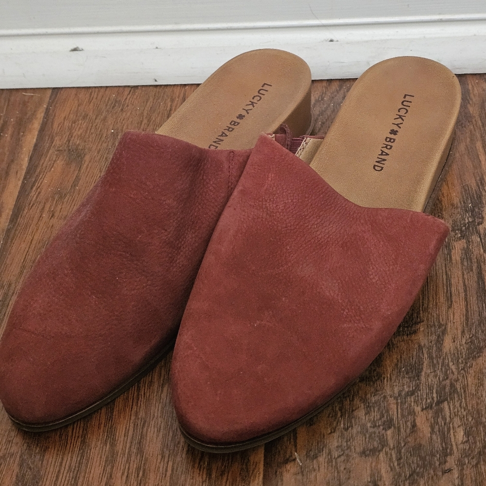 Women's Lucky Brand Delsha Slip On Mule Shoe Size 10 Rust Color